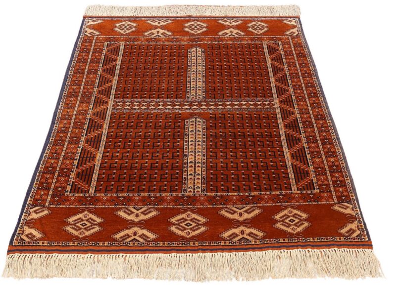 Afghan Oriental Rug 123 × 179 cm, Silk, hand-knotted, antique — view 2