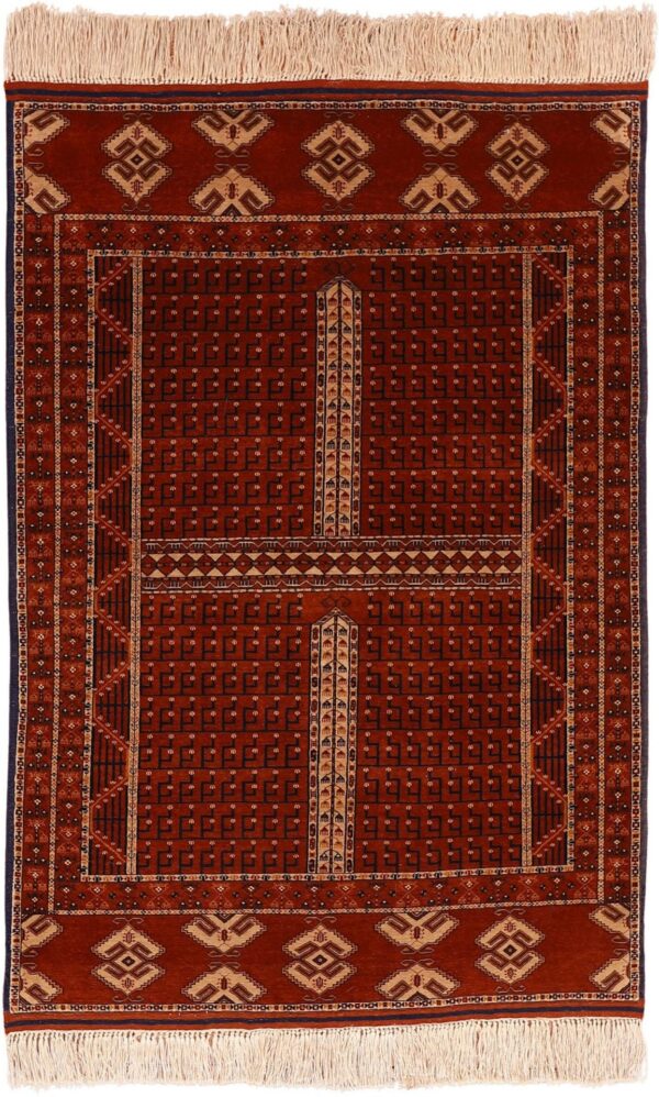 Afghan Oriental Rug 123 × 179 cm, Silk, hand-knotted, antique