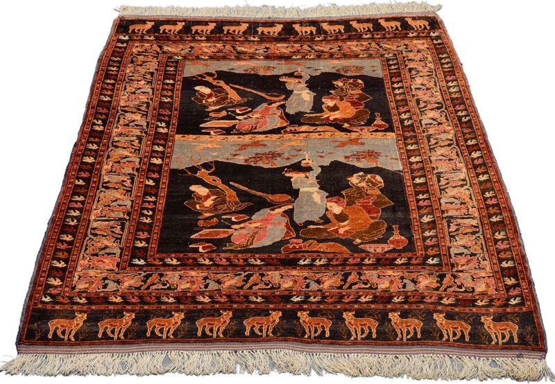 Afghan Oriental Rug 123 × 180 cm, Silk, hand-knotted — view 2
