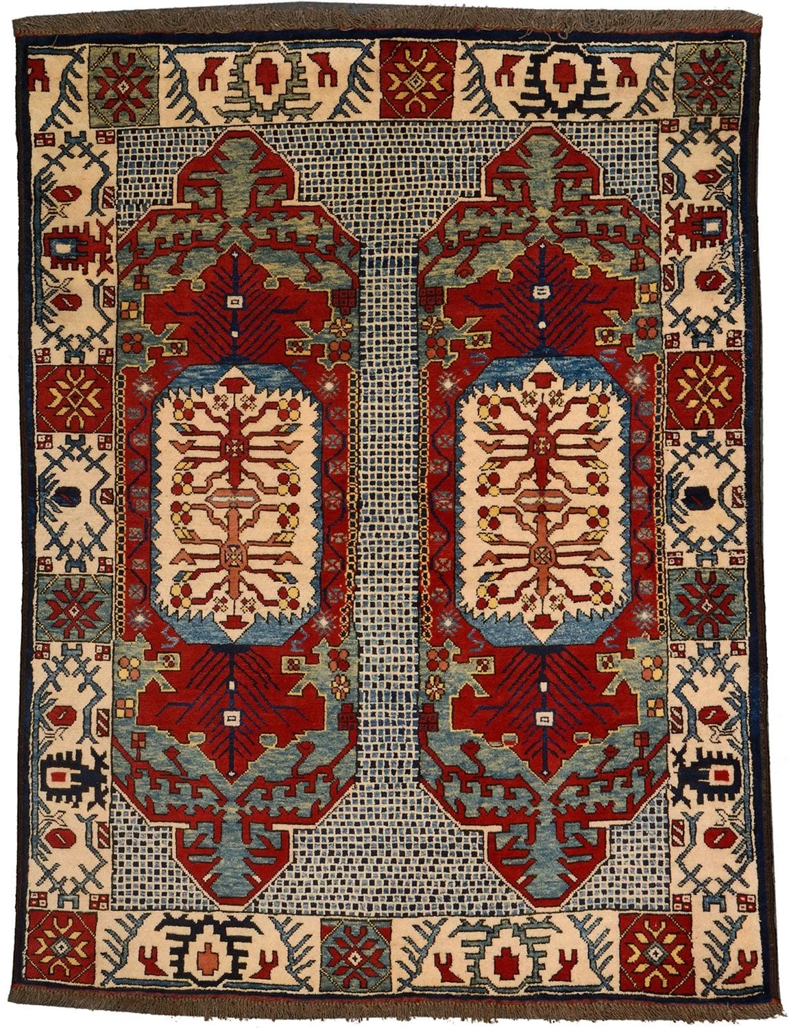 Afghan Oriental Rug 125 × 178 cm, Wool, hand-knotted, antique