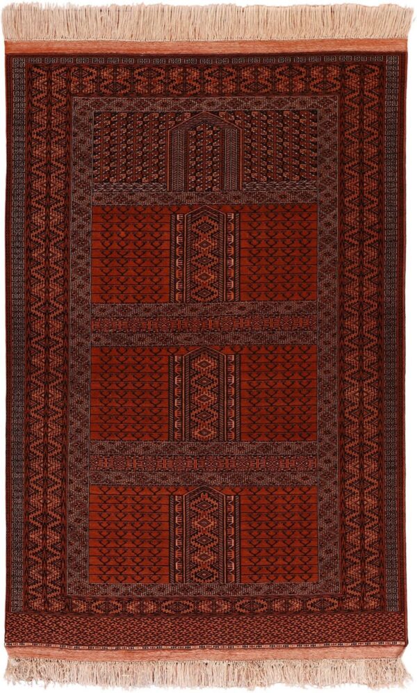 Afghan Oriental Rug 135 × 205 cm, Wool and Silk, hand-knotted