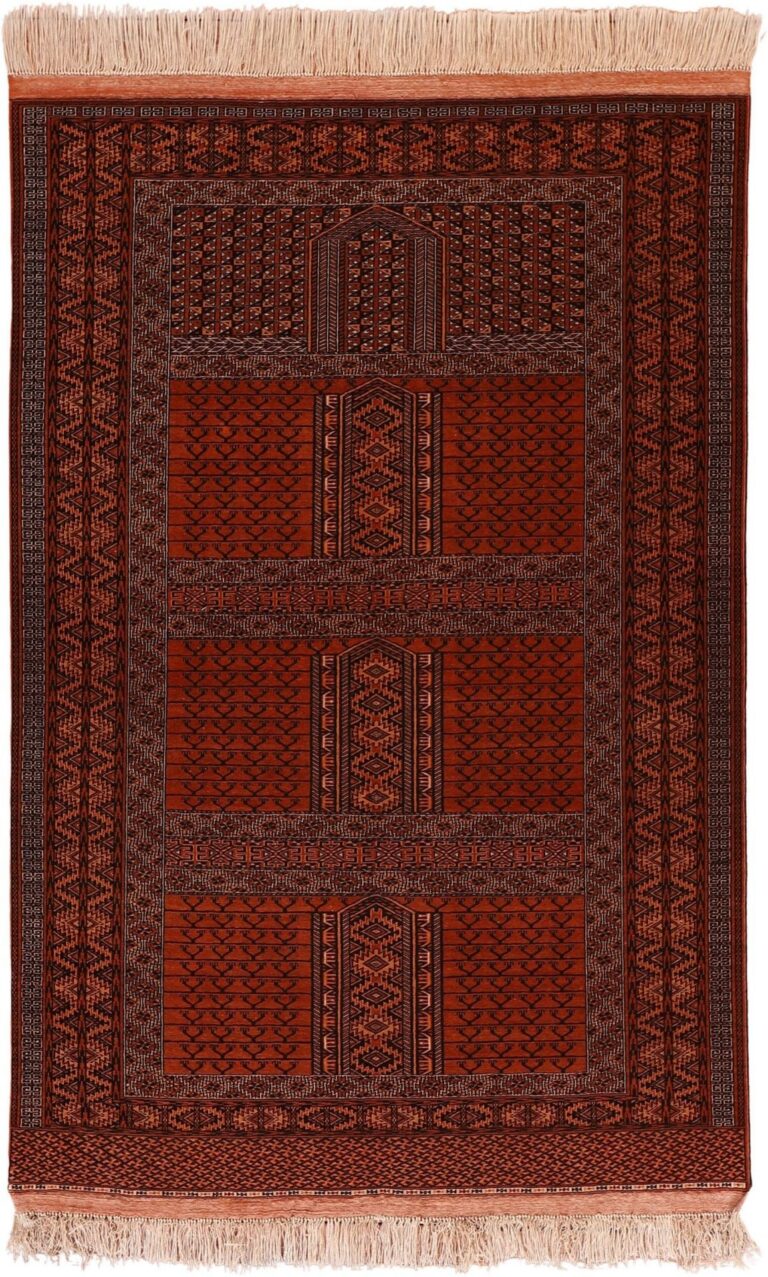 Afghan Oriental Rug 135 × 205 cm, Wool and Silk, hand-knotted