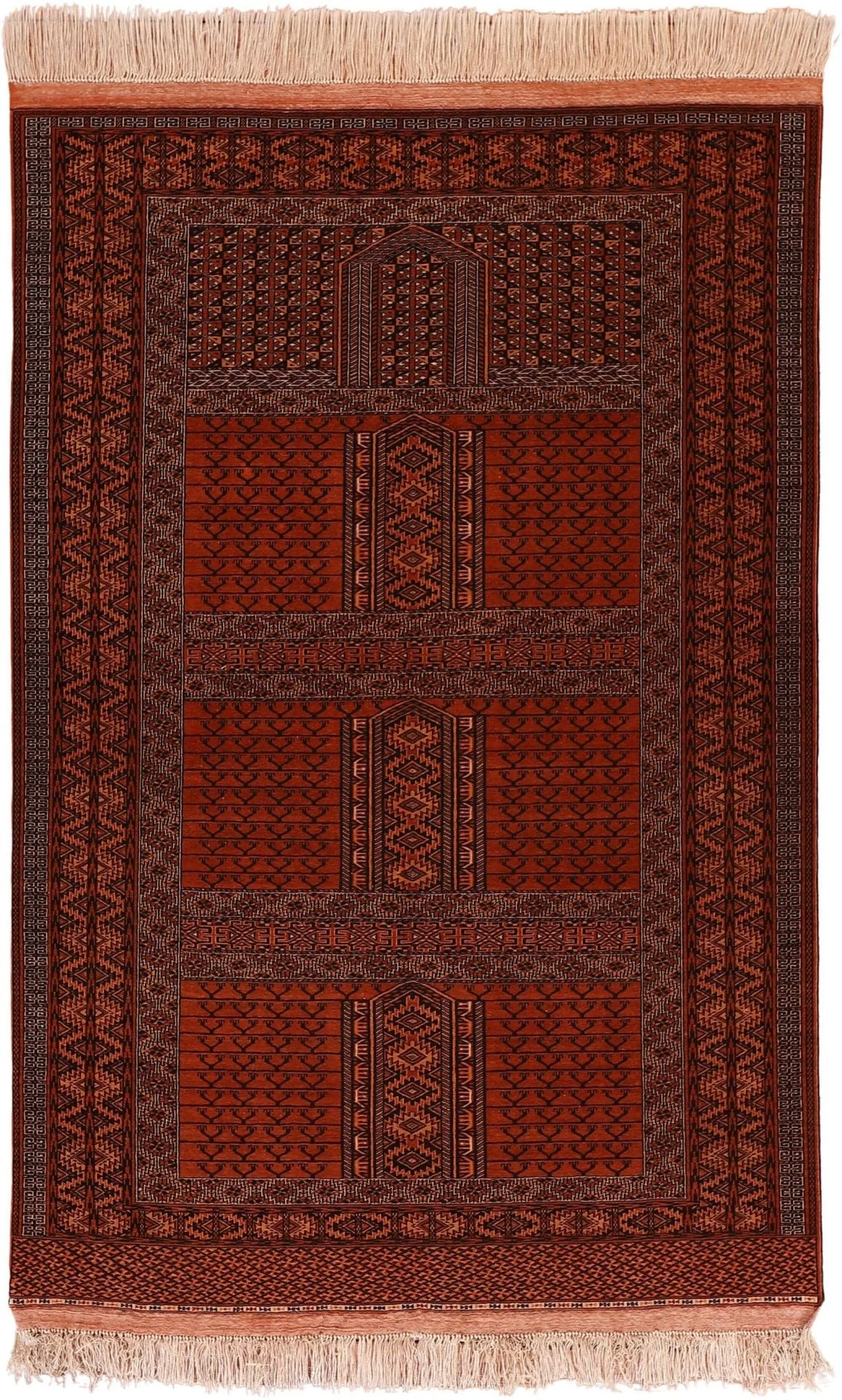 Afghan Oriental Rug 135 × 205 cm, Wool and Silk, hand-knotted