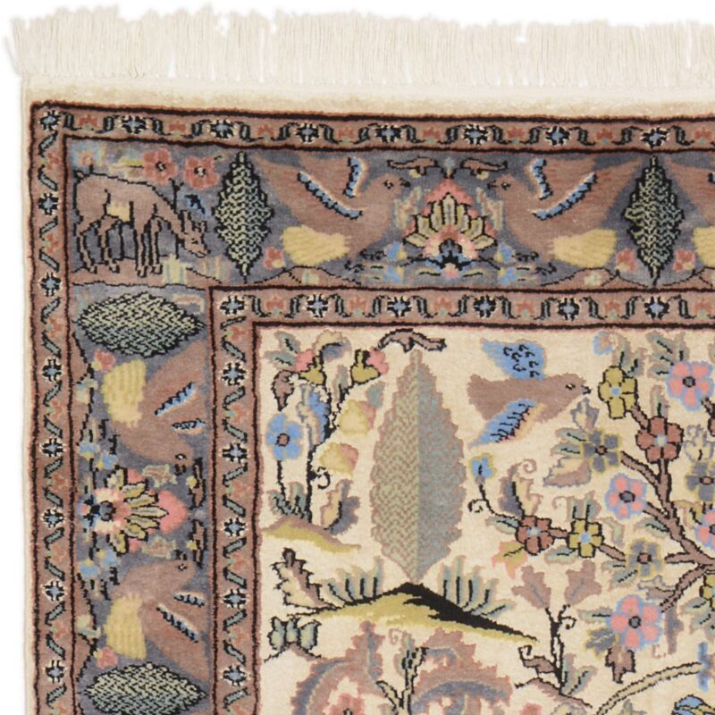 Agra Oriental Rug 125 × 185 cm, Wool and Silk, hand-knotted — view 6