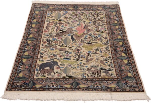 Agra Oriental Rug 125 × 185 cm, Wool and Silk, hand-knotted — view 2