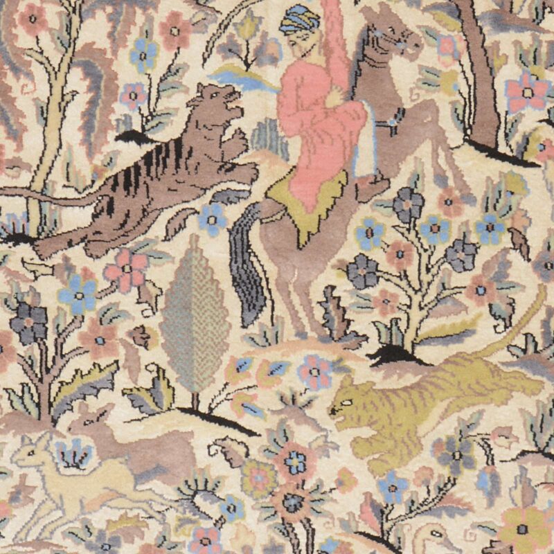 Agra Oriental Rug 125 × 185 cm, Wool and Silk, hand-knotted — view 5