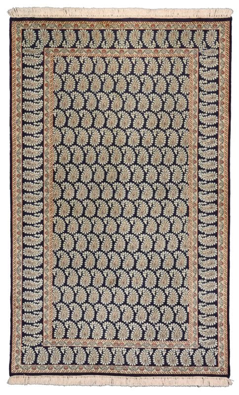 Farahan Oriental Rug 95 × 154 cm, Silk, hand-knotted, Boteh Farahan Oriental Rug 95 × 154 cm, Silk, hand-knotted, Boteh