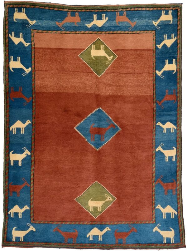 Gabbeh Oriental Rug 146 × 200 cm, Wool, hand-knotted, antique Gabbeh Oriental Rug 146 × 200 cm, Wool, hand-knotted, antique