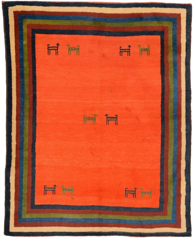 Gabbeh Oriental Rug 154 × 191 cm, Wool, hand-knotted