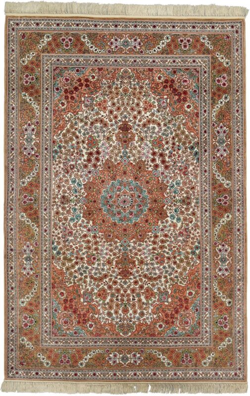 Qom Oriental Rug 128 × 191 cm, Silk, hand-knotted