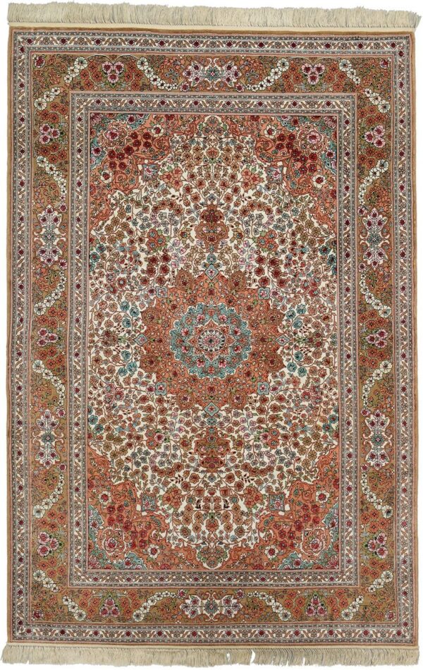 Qom Oriental Rug 128 × 191 cm, Silk, hand-knotted
