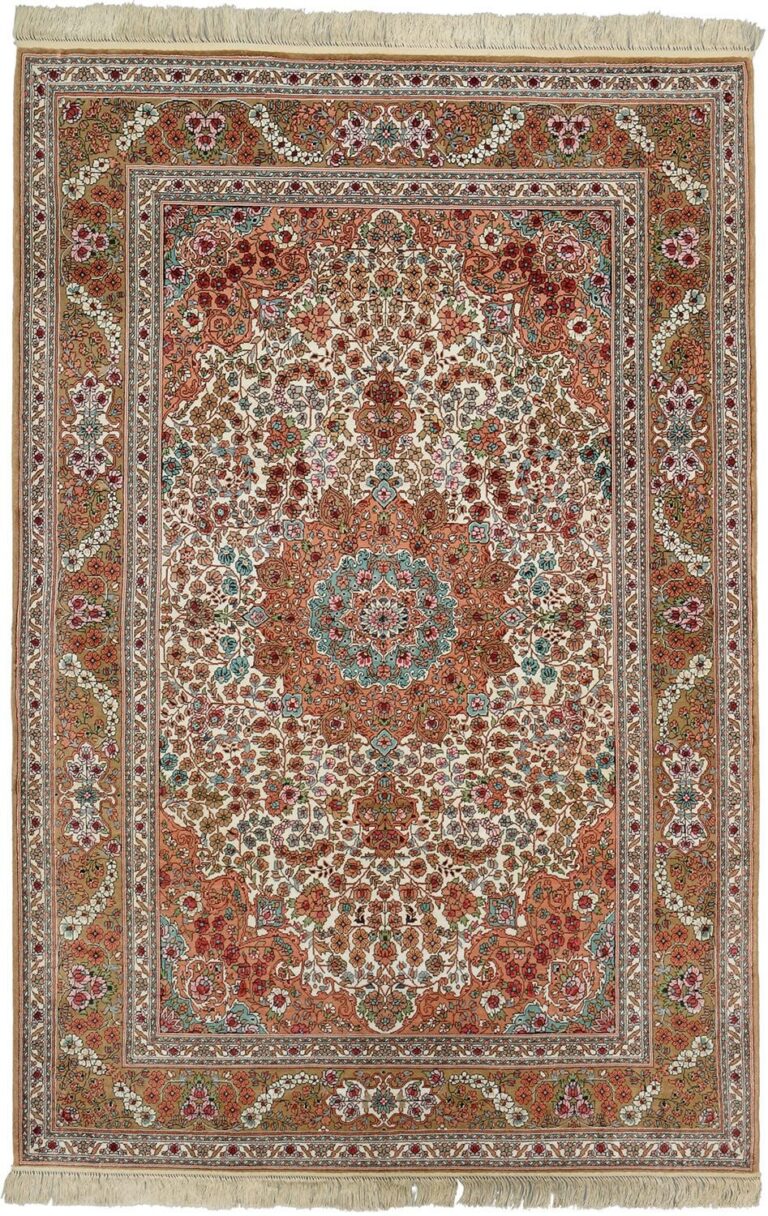 Qom Oriental Rug 128 × 191 cm, Silk, hand-knotted