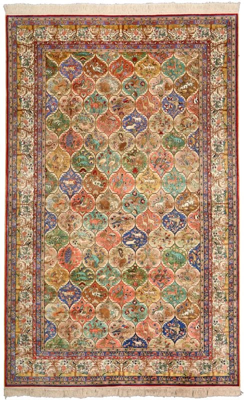 Qom Oriental Rug 153 × 242 cm, Silk, hand-knotted