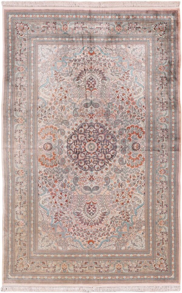 Qom Oriental Rug 155 × 240 cm, Silk, hand-knotted, exclusive Qom Oriental Rug 155 × 240 cm, Silk, hand-knotted, exclusive