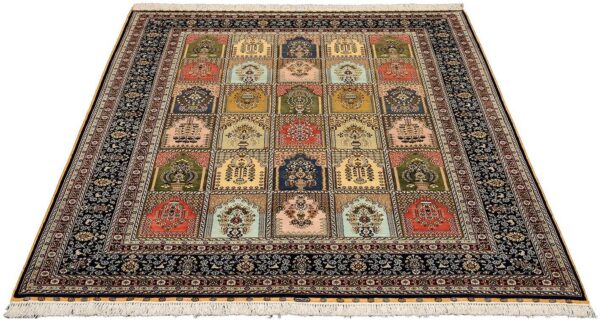 Qom Oriental Rug 172 × 235 cm, Silk, hand-knotted, silk sheen — view 2