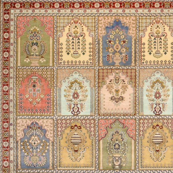 Qom Oriental Rug 172 × 235 cm, Silk, hand-knotted, silk sheen — view 4
