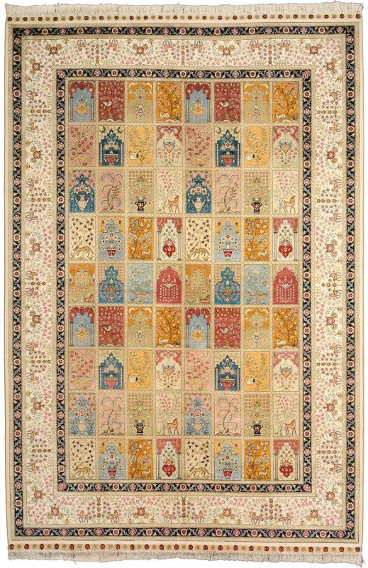 Qom Oriental Rug 185 × 280 cm, Silk, hand-knotted