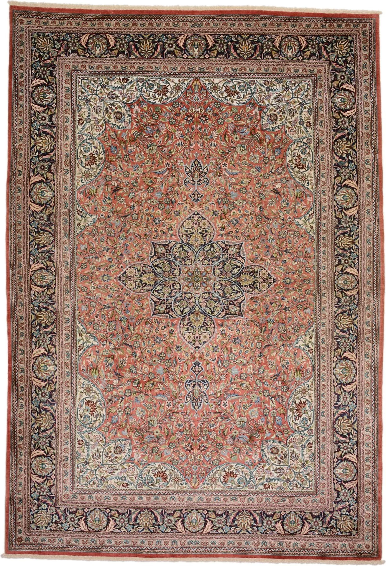 Qom Oriental Rug 202 × 302 cm, Silk, hand-knotted