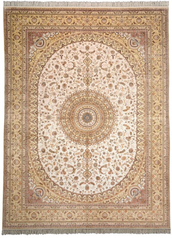Qom Oriental Rug 276 × 364 cm, Silk, hand-knotted, luxury Qom Oriental Rug 276 × 364 cm, Silk, hand-knotted, luxury