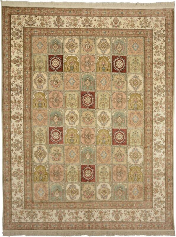 Qom Oriental Rug 280 × 360 cm, Silk, hand-knotted