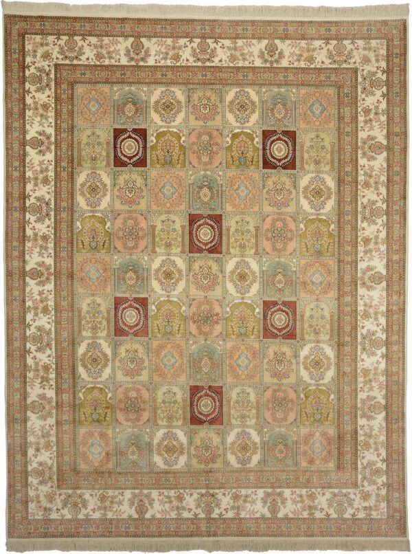 Qom Oriental Rug 280 × 360 cm, Silk, hand-knotted