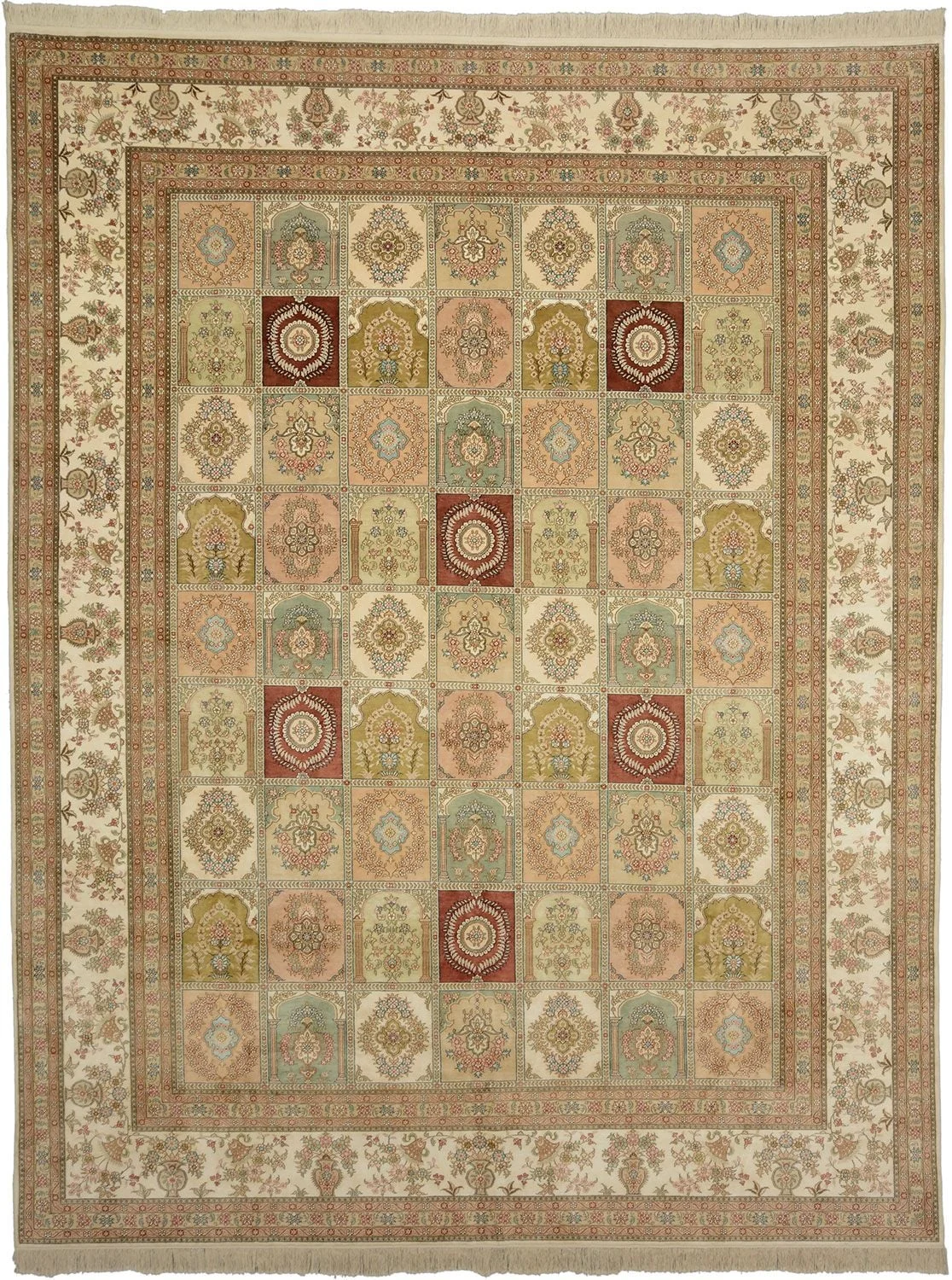 Qom Oriental Rug 280 × 360 cm, Silk, hand-knotted