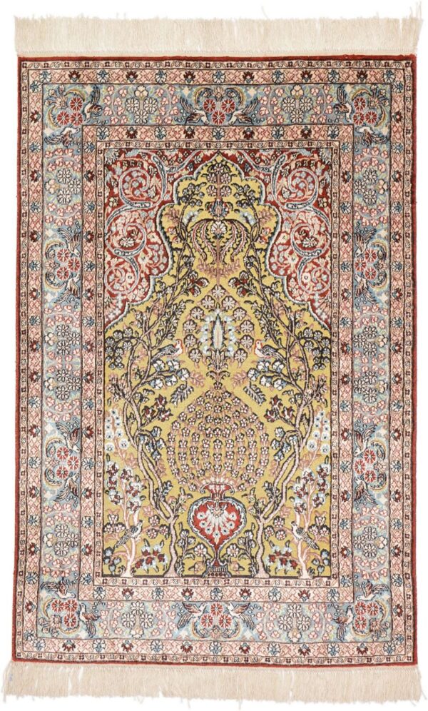 Qom Oriental Rug 77 × 117 cm, Silk, hand-knotted