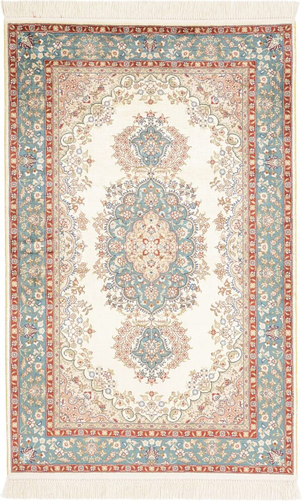 Qom Oriental Rug 78 × 121 cm, Silk, hand-knotted