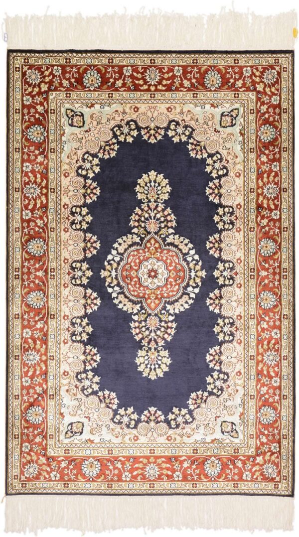 Qom Oriental Rug 79 × 121 cm, Silk, hand-knotted