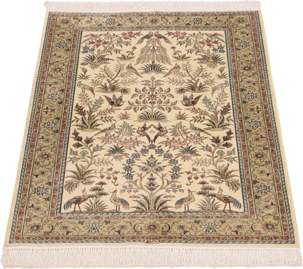Qom Oriental Rug 79 × 123 cm, Silk, hand-knotted — view 2 Qom Oriental Rug 79 × 123 cm, Silk, hand-knotted — view 2