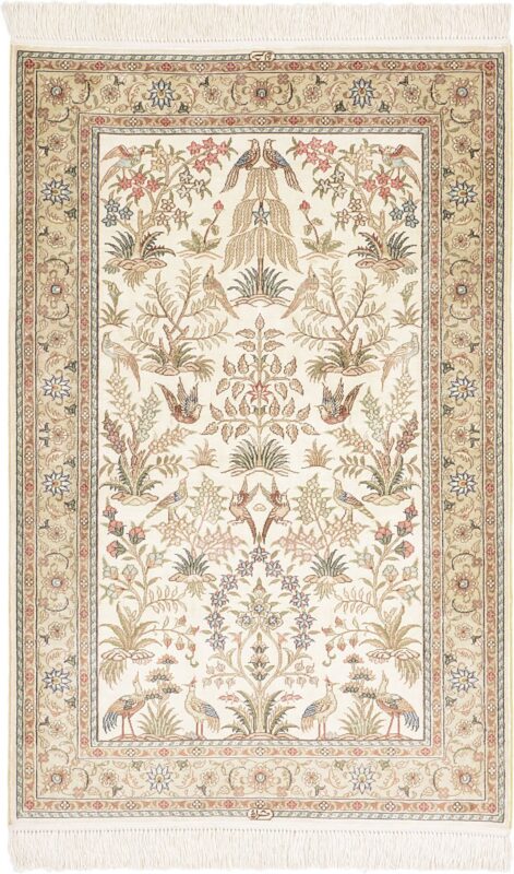 Qom Oriental Rug 79 × 123 cm, Silk, hand-knotted Qom Oriental Rug 79 × 123 cm, Silk, hand-knotted