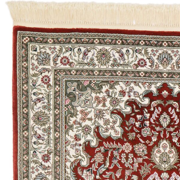 Qom Oriental Rug 80 × 124 cm, Silk, Red/Orange, hand-knotted — view 5