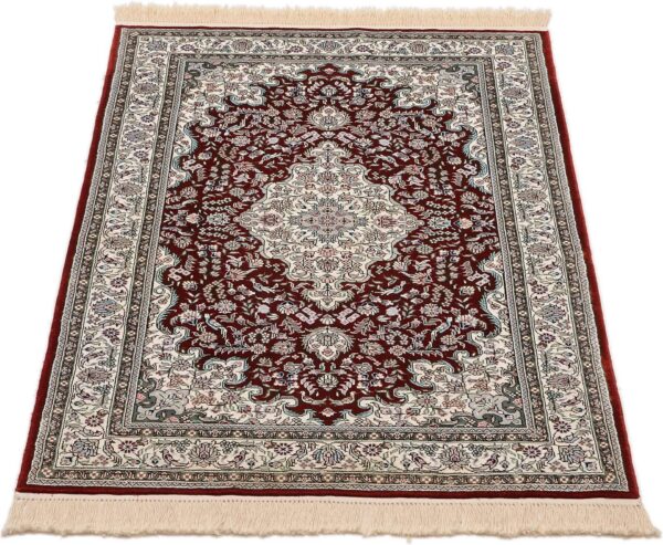 Qom Oriental Rug 80 × 124 cm, Silk, Red/Orange, hand-knotted — view 2