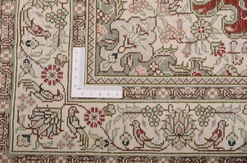Qom Oriental Rug 80 × 124 cm, Silk, Red/Orange, hand-knotted — view 3