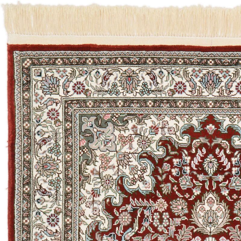 Qom Oriental Rug 80 × 124 cm, Silk, Red/Orange, hand-knotted — view 5