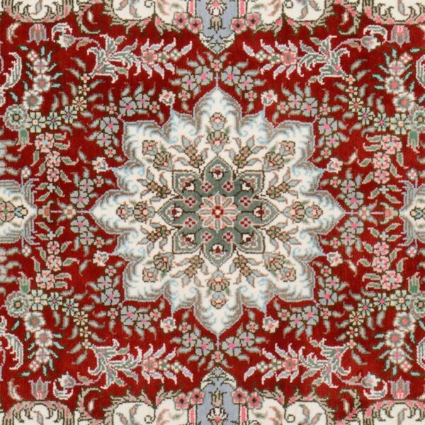Qom Oriental Rug 80 × 124 cm, Silk, Red/Orange, hand-knotted — view 4