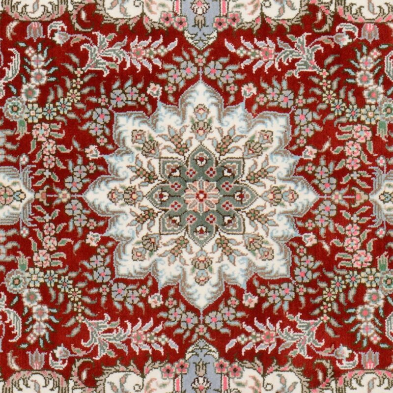 Qom Oriental Rug 80 × 124 cm, Silk, Red/Orange, hand-knotted — view 4