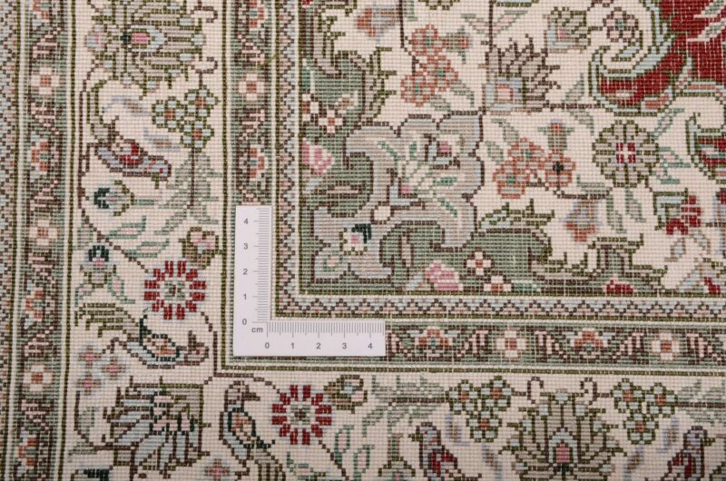 Qom Oriental Rug 80 × 124 cm, Silk, Red/Orange, hand-knotted — view 3