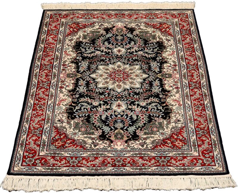 Qom Oriental Rug 80 × 124 cm, Silk, Multicolor, hand-knotted, exclusive — view 2