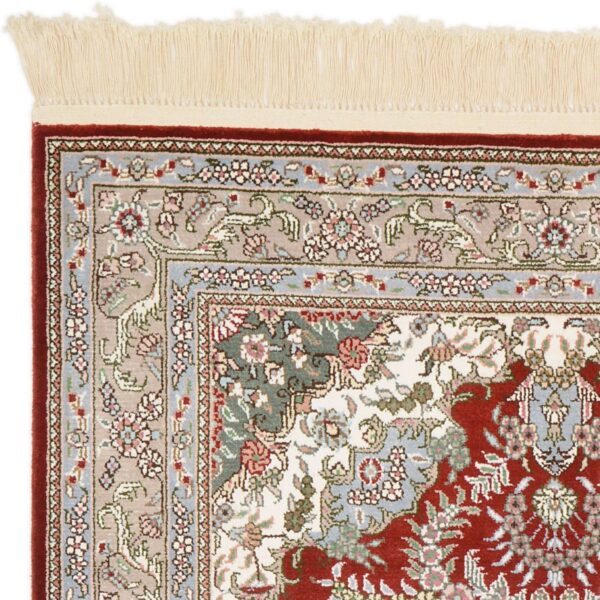 Qom Oriental Rug 80 × 124 cm, Silk, Red/Orange, hand-knotted, exclusive — view 5