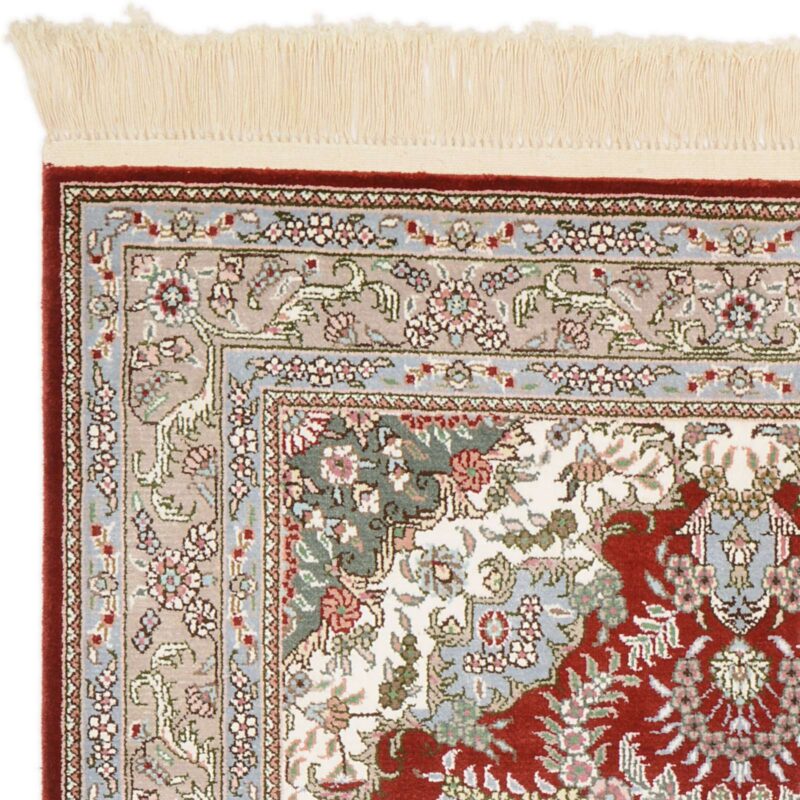 Qom Oriental Rug 80 × 124 cm, Silk, Red/Orange, hand-knotted, exclusive — view 5