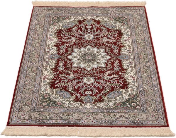 Qom Oriental Rug 80 × 124 cm, Silk, Red/Orange, hand-knotted, exclusive — view 2