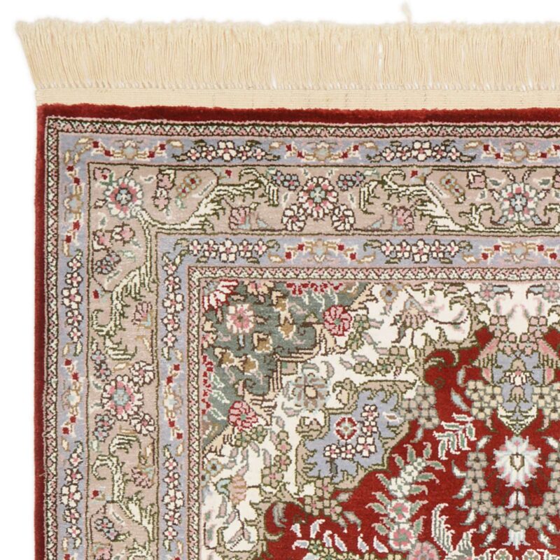 Qom Oriental Rug 80 × 124 cm, Silk, Red/Orange, hand-knotted, exclusive — view 5