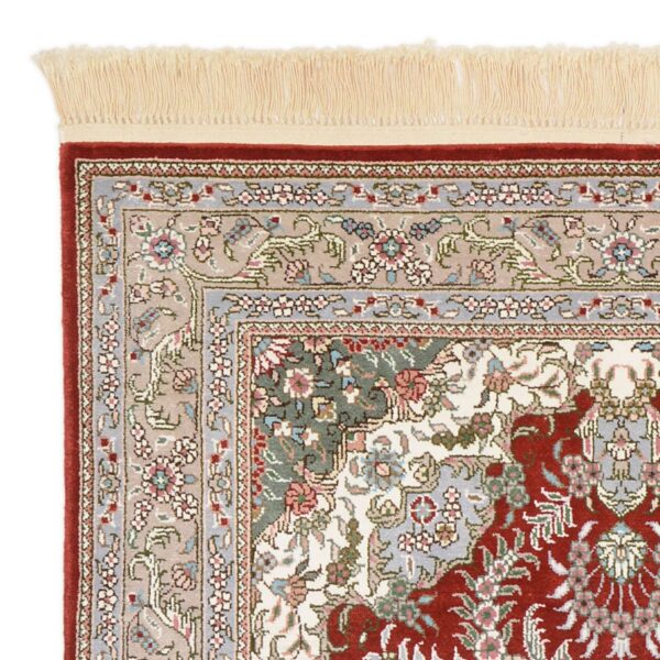 Qom Oriental Rug 80 × 124 cm, Silk, Red/Orange, hand-knotted, exclusive — view 5