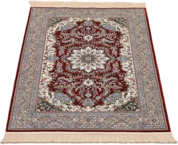 Qom Oriental Rug 80 × 124 cm, Silk, Red/Orange, hand-knotted, exclusive — view 2