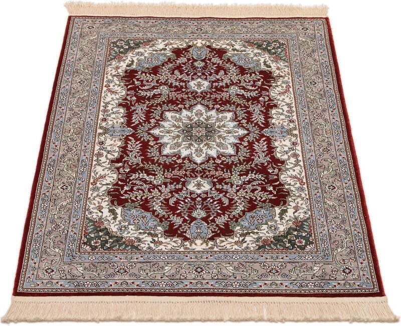 Qom Oriental Rug 80 × 124 cm, Silk, Red/Orange, hand-knotted, exclusive — view 2