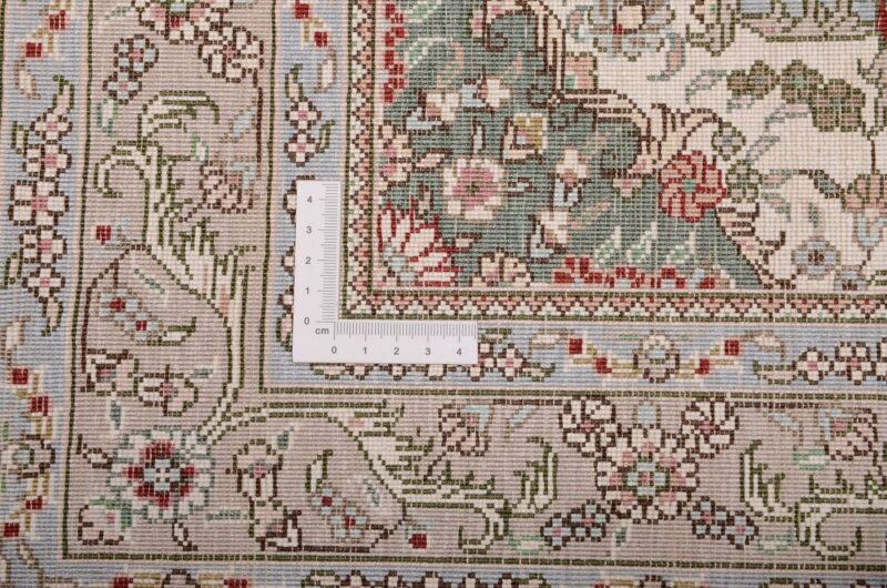 Qom Oriental Rug 80 × 124 cm, Silk, Red/Orange, hand-knotted, exclusive — view 3