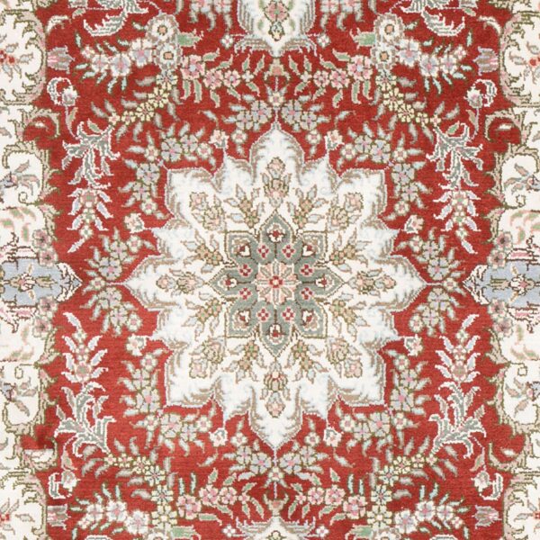 Qom Oriental Rug 80 × 124 cm, Silk, Red/Orange, hand-knotted, exclusive — view 4