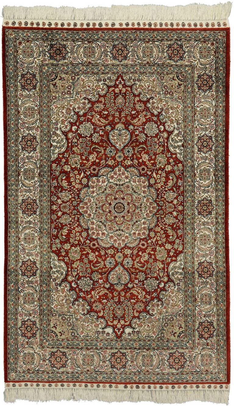 Qom Oriental Rug 91 × 152 cm, Silk, hand-knotted
