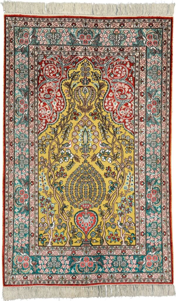 Qom Oriental Rug 91 × 152 cm, Silk, hand-knotted, exclusive